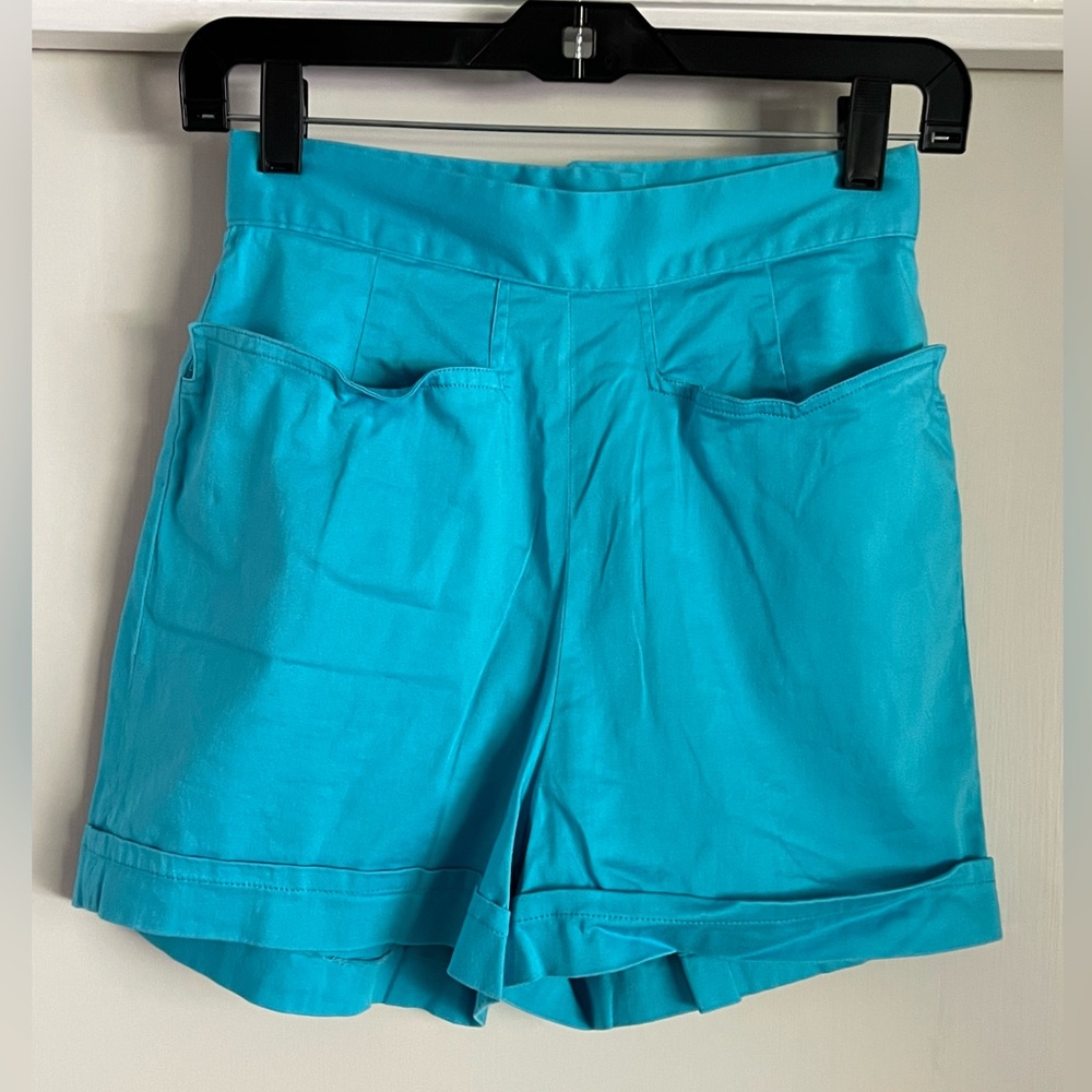 Vivien of Holloway Turquoise Sateen Shorts